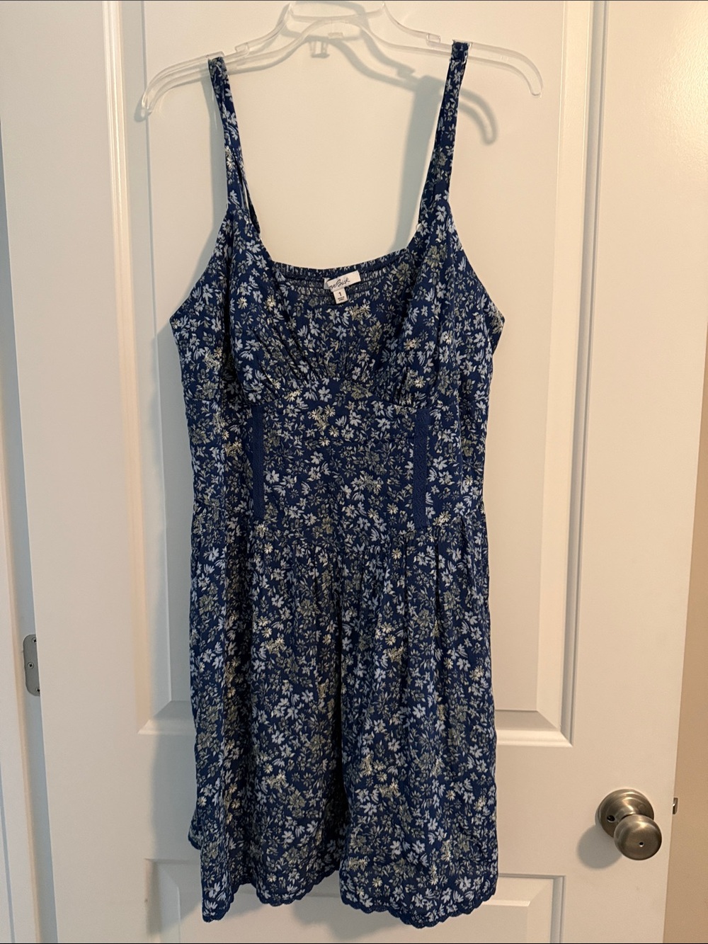 Lovesick by Torrid Blue Floral Mini Dress w Spaghetti Straps-size 1-(1x/14-16)